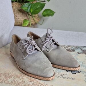 Silence + Noise Light Gray Suede Oxfords